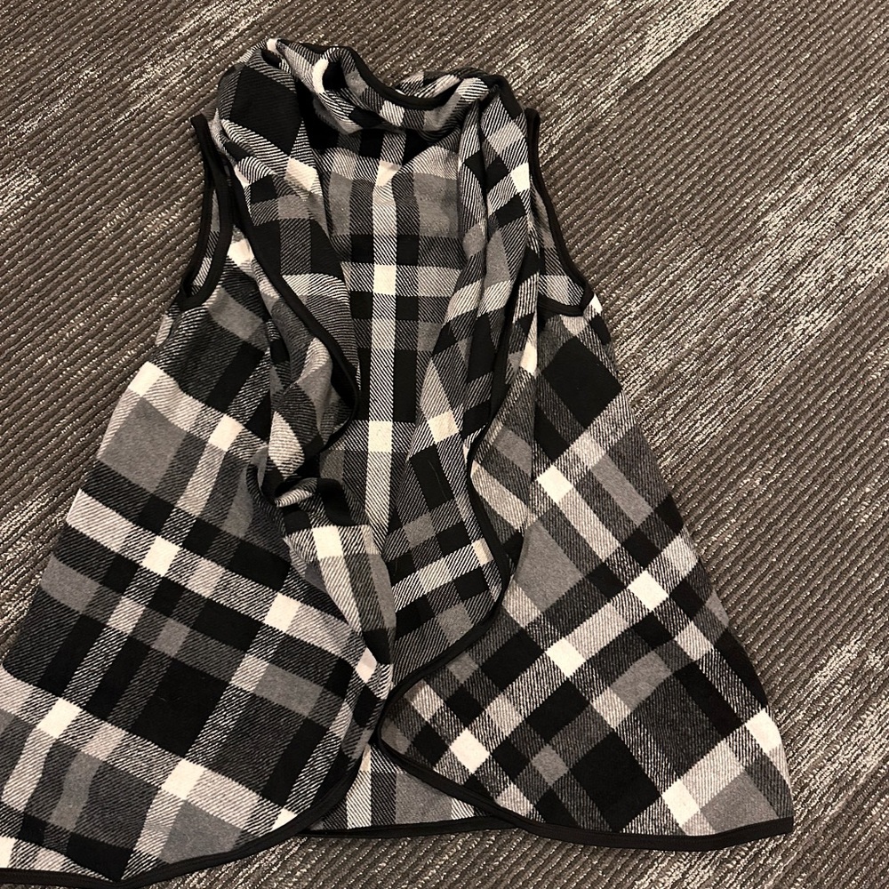 Black and white plaid vest size small/medium